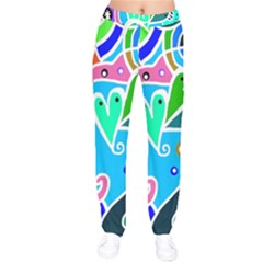 Crazy Pop Art - Doodle Hearts   Women Velvet Drawstring Pants by ConteMonfrey