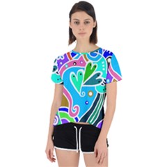 Crazy Pop Art - Doodle Hearts   Open Back Sport Tee by ConteMonfrey