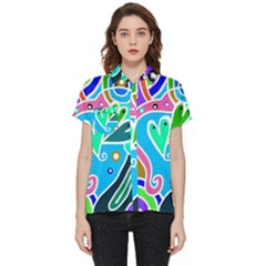 Crazy Pop Art - Doodle Hearts   Short Sleeve Pocket Shirt by ConteMonfrey