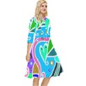 Crazy Pop Art - Doodle Hearts   Classy Knee Length Dress View2