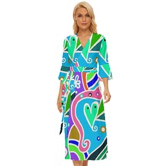 Crazy Pop Art - Doodle Hearts   Midsummer Wrap Dress by ConteMonfrey