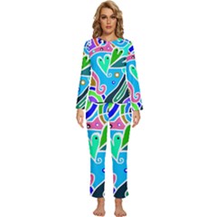 Crazy Pop Art - Doodle Hearts   Womens  Long Sleeve Lightweight Pajamas Set by ConteMonfrey