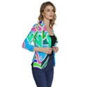 Crazy Pop Art - Doodle Hearts   Women s One-Button 3/4 Sleeve Short Jacket View3