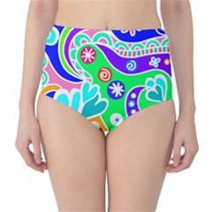 Crazy Pop Art - Doodle Lover   Classic High-waist Bikini Bottoms by ConteMonfrey