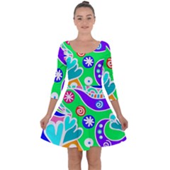 Crazy Pop Art - Doodle Lover   Quarter Sleeve Skater Dress by ConteMonfrey