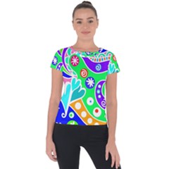 Crazy Pop Art - Doodle Lover   Short Sleeve Sports Top  by ConteMonfrey