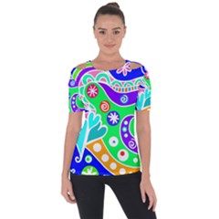 Crazy Pop Art - Doodle Lover   Shoulder Cut Out Short Sleeve Top by ConteMonfrey