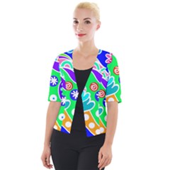 Crazy Pop Art - Doodle Lover   Cropped Button Cardigan by ConteMonfrey