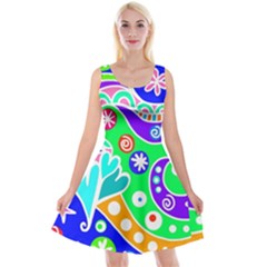 Crazy Pop Art - Doodle Lover   Reversible Velvet Sleeveless Dress