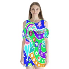 Crazy Pop Art - Doodle Lover   Shoulder Cutout Velvet One Piece by ConteMonfrey