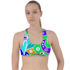 Crazy Pop Art - Doodle Lover   Criss Cross Racerback Sports Bra by ConteMonfrey