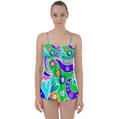 Crazy Pop Art - Doodle Lover   Babydoll Tankini Set by ConteMonfrey