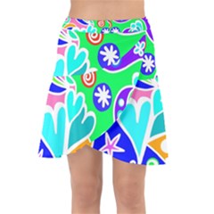 Crazy Pop Art - Doodle Lover   Wrap Front Skirt by ConteMonfrey