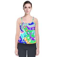 Crazy Pop Art - Doodle Lover   Velvet Spaghetti Strap Top by ConteMonfrey