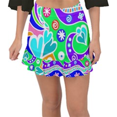 Crazy Pop Art - Doodle Lover   Fishtail Mini Chiffon Skirt by ConteMonfrey