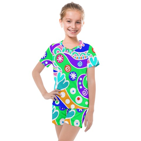 Crazy Pop Art - Doodle Lover   Kids  Mesh Tee And Shorts Set by ConteMonfrey