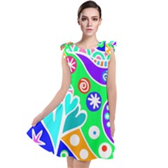 Crazy Pop Art - Doodle Lover   Tie Up Tunic Dress by ConteMonfrey