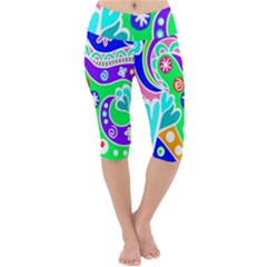 Crazy Pop Art - Doodle Lover   Lightweight Velour Cropped Yoga Leggings by ConteMonfrey