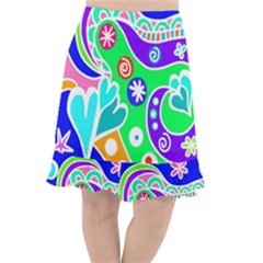 Crazy Pop Art - Doodle Lover   Fishtail Chiffon Skirt by ConteMonfrey