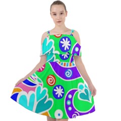 Crazy Pop Art - Doodle Lover   Cut Out Shoulders Chiffon Dress by ConteMonfrey