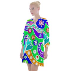 Crazy Pop Art - Doodle Lover   Open Neck Shift Dress by ConteMonfrey