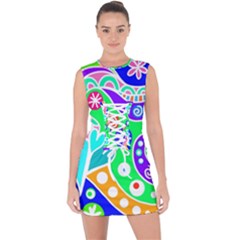 Crazy Pop Art - Doodle Lover   Lace Up Front Bodycon Dress by ConteMonfrey