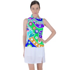 Crazy Pop Art - Doodle Lover   Women s Sleeveless Polo Tee by ConteMonfrey