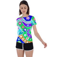 Crazy Pop Art - Doodle Lover   Back Circle Cutout Sports Tee by ConteMonfrey