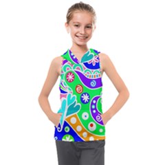 Crazy Pop Art - Doodle Lover   Kids  Sleeveless Hoodie by ConteMonfrey