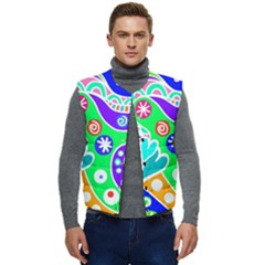 Crazy Pop Art - Doodle Lover   Men s Short Button Up Puffer Vest	 by ConteMonfrey