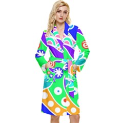 Crazy Pop Art - Doodle Lover   Long Sleeve Velvet Robe by ConteMonfrey