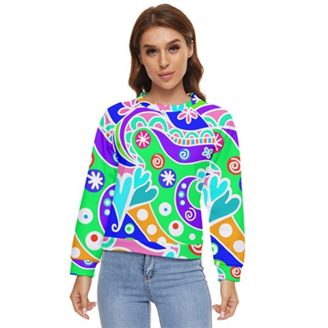 Crazy Pop Art - Doodle Lover   Women s Long Sleeve Raglan Tee by ConteMonfrey