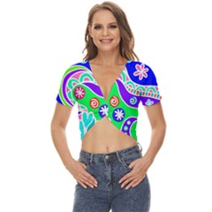 Crazy Pop Art - Doodle Lover   Twist Front Crop Top by ConteMonfrey