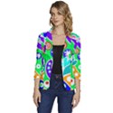 Crazy Pop Art - Doodle Lover   Women s One-Button 3/4 Sleeve Short Jacket View1