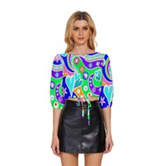 Crazy Pop Art - Doodle Lover   Mid Sleeve Drawstring Hem Top by ConteMonfrey