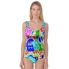 Crazy Pop Art - Doodle Buddies  Princess Tank Leotard  by ConteMonfrey