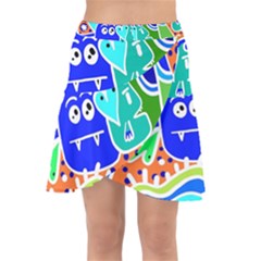 Crazy Pop Art - Doodle Buddies  Wrap Front Skirt by ConteMonfrey