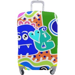 Crazy Pop Art - Doodle Buddies  Luggage Cover (large) by ConteMonfrey