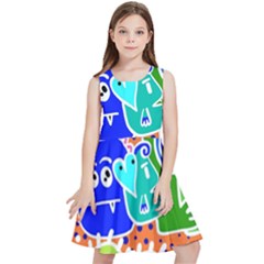 Crazy Pop Art - Doodle Buddies  Kids  Skater Dress by ConteMonfrey