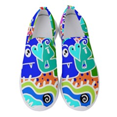 Crazy Pop Art - Doodle Buddies  Women s Slip On Sneakers by ConteMonfrey