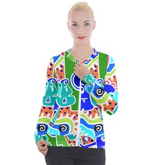 Crazy Pop Art - Doodle Buddies  Casual Zip Up Jacket by ConteMonfrey