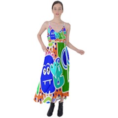 Crazy Pop Art - Doodle Buddies  Tie Back Maxi Dress