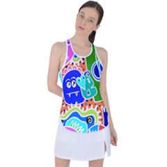 Crazy Pop Art - Doodle Buddies  Racer Back Mesh Tank Top by ConteMonfrey