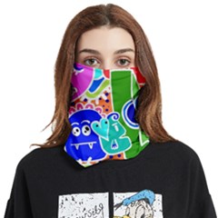 Crazy Pop Art - Doodle Buddies  Face Covering Bandana (two Sides) by ConteMonfrey