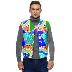 Crazy Pop Art - Doodle Buddies  Men s Short Button Up Puffer Vest	 by ConteMonfrey