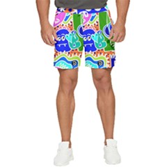 Crazy Pop Art - Doodle Buddies  Men s Runner Shorts by ConteMonfrey