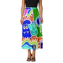 Crazy Pop Art - Doodle Buddies  Classic Midi Chiffon Skirt