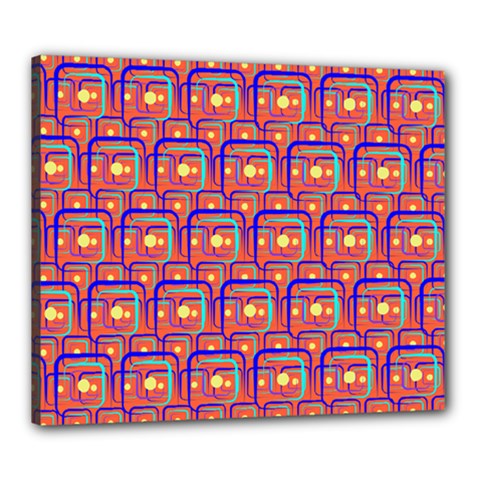 Pink Yellow Neon Squares - Modern Abstract Canvas 24  X 20  (stretched) by ConteMonfrey