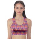 Pink Yellow Neon Squares - Modern Abstract Sports Bra View1