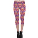 Pink Yellow Neon Squares - Modern Abstract Capri Leggings  View1